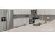 Bright kitchen featuring stainless steel appliances, white cabinets and countertops, and subway tile backsplash at 8255 W Nc 10 Hwy, Vale, NC 28168