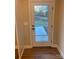 White door with glass panel leading to backyard patio at 118 Abbington Ln, Shelby, NC 28150