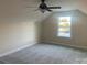 Bright bedroom with ceiling fan and window at 120 Abbington Ln, Shelby, NC 28150