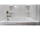 Bathroom with a shower/tub combo and built-in shelving at 1770 Post Ct # Lot 510, Gastonia, NC 28054