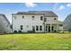 Expansive backyard featuring a stone firepit and a covered patio area at 2027 Cedar Falls Dr # 75, Waxhaw, NC 28173