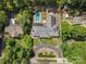 Aerial view of a house with pool and large backyard at 1626 S Wendover Rd, Charlotte, NC 28211