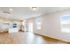 Open concept kitchen with island, white cabinets, and granite countertops at 2070 Van Buren Rd, Sherrills Ford, NC 28673