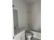 Modern bathroom with a bathtub, subway tile, and sleek fixtures at 5209 Mint Harbor Way # 0352, Charlotte, NC 28269