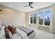 Bright bedroom with large windows offering city views, and a cozy bed at 112 Frazier Ave, Charlotte, NC 28216