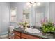 Bathroom featuring granite vanity, single sink, and updated fixtures at 556 Peaceful Creek Dr, York, SC 29745