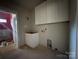 Functional laundry room featuring white cabinets and ample storage space, combining practicality with a clean aesthetic at 1500 Crowders Creek Rd, Gastonia, NC 28052