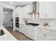 Modern kitchen featuring white cabinets, stainless steel hood, and updated appliances at 2024 Cedar Falls Dr # 9, Waxhaw, NC 28173