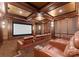 Luxurious home theater with comfortable seating, a large screen, and a built-in bar at 4536 Fox Brook Ln, Charlotte, NC 28211