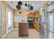 Functional kitchen featuring stainless steel appliances and oak cabinets at 927 Kearney Dr, Shelby, NC 28152