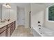 Bathroom boasts double vanity, soaking tub, and shower at 5267 Norway Ln, Rock Hill, SC 29732