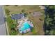 Aerial view of community pool, playground, and parking at 5267 Norway Ln, Rock Hill, SC 29732