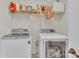 Laundry room with washer, dryer, and storage shelves at 5267 Norway Ln, Rock Hill, SC 29732