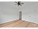 Bedroom with a ceiling fan and a closed door at 6217 Long Branch Rd, Salisbury, NC 28147