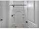 Modern shower with a built-in seat at 6217 Long Branch Rd, Salisbury, NC 28147
