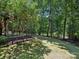 Lush backyard featuring a covered porch swing, a beautiful lawn, and mature trees at 927 Dericks Xing, Fort Mill, SC 29708