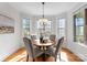 Sunlit dining area featuring a round table and stylish seating at 160 Northington Woods Dr, Mooresville, NC 28117