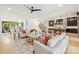 Spacious living room showcasing a view of the kitchen and adjacent dining area at 626 Concord Rd, Davidson, NC 28036