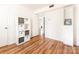 Bright bedroom with built-in shelving and wood floors, offering ample storage at 1628 Shannonhouse Dr, Charlotte, NC 28215