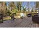 Cozy wooden deck with outdoor seating, perfect for relaxing in a lush, green setting at 1628 Shannonhouse Dr, Charlotte, NC 28215