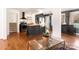 Stylish kitchen with a dark island, stainless steel appliances, and white subway tile backsplash at 1628 Shannonhouse Dr, Charlotte, NC 28215