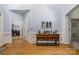 Inviting foyer with hardwood floors and decorative console table at 2518 Wellesbourne Ln, Sherrills Ford, NC 28673