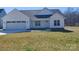 Charming single-story home with a two-car garage, manicured lawn, and modern white siding at 9609 Stokes Ferry Rd, Gold Hill, NC 28071
