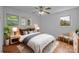 Virtually staged bedroom with a queen-size bed and light decor at 3338 Passmore Rd, Rock Hill, SC 29730