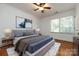 Bedroom with hardwood floors and ceiling fan at 426 Saint Michaels Way, Fort Mill, SC 29708