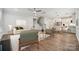 Open living room and kitchen with hardwood floors and modern design at 8336 Acadia Pkwy, Sherrills Ford, NC 28673