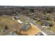 Aerial view showcasing the home's location in a quiet residential neighborhood at 528 Moss Springs Rd, Albemarle, NC 28001