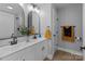 Modern bathroom with double vanity and walk-in shower at 528 Moss Springs Rd, Albemarle, NC 28001