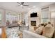 Open living area with hardwood floors, fireplace and ample natural light at 2804 Providence View Ln, Charlotte, NC 28270