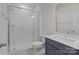 Modern bathroom with a glass-enclosed shower, a stylish vanity, and contemporary fixtures at 633 Amberjack Pl, York, SC 29745