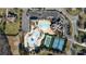 Aerial of community pool, tennis courts, and parking at 3012 Wheatfield Dr, Waxhaw, NC 28173
