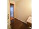 Simple bathroom featuring a vanity, toilet, and partially visible shower area for basic needs at 2725 Carla Dr, Shelby, NC 28150