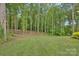 Secluded backyard with green lawn and mature trees at 7245 Static Way, Sherrills Ford, NC 28673