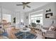 Inviting home office with a bright window, modern desk, stylish rug, and comfortable seating at 7245 Static Way, Sherrills Ford, NC 28673