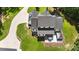 Top-down view of house, landscaping, and driveway at 5811 Kristi Ln, Midland, NC 28107