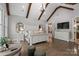 Spacious main bedroom with hardwood floors and views of the backyard at 8516 Mcilwaine Rd, Huntersville, NC 28078