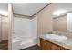 Clean bathroom with a tub shower combo and vanity at 850 Mereva Rd, Smyrna, SC 29743