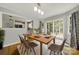 Bright dining room boasts natural light, wood floors, and modern furnishings that open to a modern kitchen at 9143 Sadlers Ridge Rd, Fort Mill, SC 29707