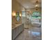Luxurious bathroom with marble flooring, a soaking tub and walk-in shower at 104 Hidden Cove Dr, Shelby, NC 28150