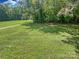 Expansive backyard with lush greenery and a disc golf basket, perfect for outdoor activities at 6003 Heath Valley Rd, Charlotte, NC 28210