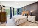 Bedroom with baseball-themed decor and double windows at 8611 Frank Grier Rd # 1, Charlotte, NC 28215