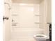 Bathroom with tub, shower, and toilet at 147 Fesperman Cir, Troutman, NC 28166