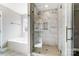 Modern bathroom with a large walk-in shower at 822 N Rocky River Rd, Monroe, NC 28110