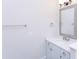 Clean bathroom with vanity, mirror and single sink at 1025 Patterson Farm Rd, Mooresville, NC 28115