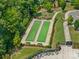 Community bocce ball courts and lounge chairs near pool at 16015 Vale Ridge Dr # 133, Charlotte, NC 28278