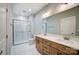 Modern bathroom with double vanity and shower at 1511 28Th Street Se Pl, Hickory, NC 28602